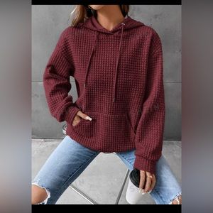 Kangaroo pocket drop shoulder draw string hoodie